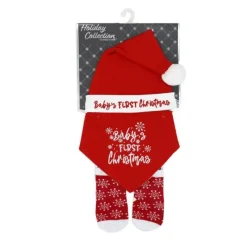 Rose Textiles Christmas Clothing*- 3Pk Red Snow Flake Set