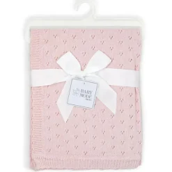 Rose Textiles Blankets & Quilts*- Pointelle Baby Blanket, Pink