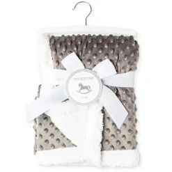 Rose Textiles Blankets & Quilts*- Popcorn Sherpa Blanket, Grey