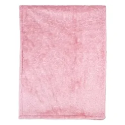 Rose Textiles Blankets & Quilts*- Pressed Plush Blanket, Rose Damask