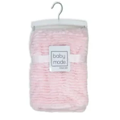 Rose Textiles Blankets & Quilts*- Ridged Plush Blanket, Pink