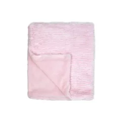 Rose Textiles Blankets & Quilts*- Ridged Plush Blanket, Pink