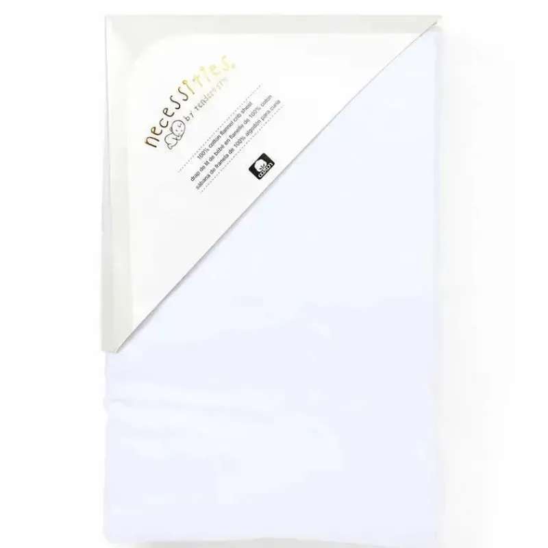 Rose Textiles Crib & Bed Sheets*- Solid Flannel Crib Sheet, White