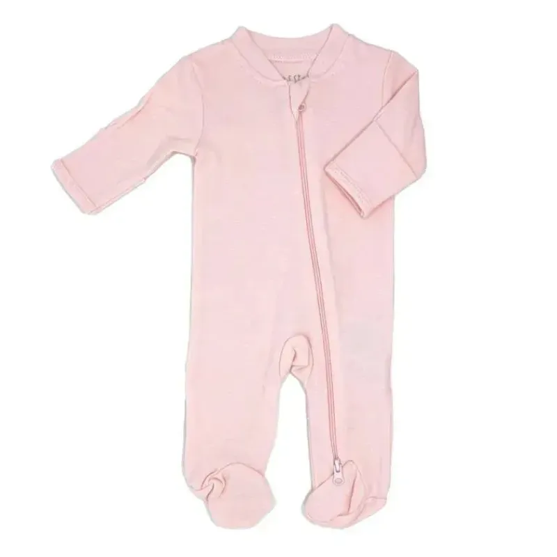 Rose Textiles Baby Onesies & Bodysuits*- Solid Mitted Cuff Sleepers, Pink