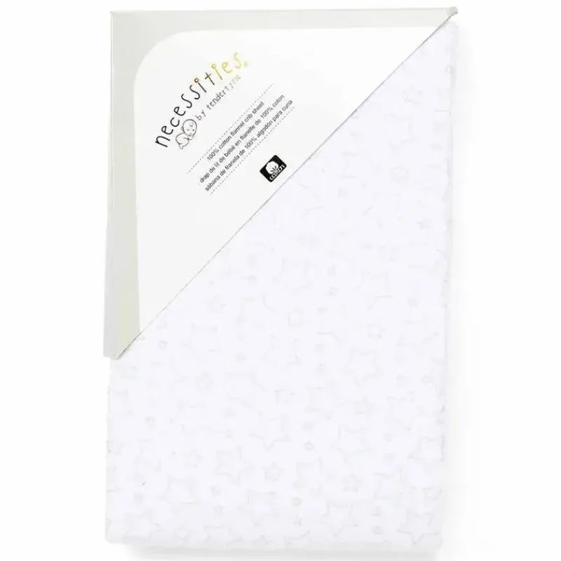 Rose Textiles Crib & Bed Sheets*- Star Flannel Crib Shee,: Grey