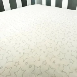 Rose Textiles Crib & Bed Sheets*- Star Flannel Crib Shee,: Grey