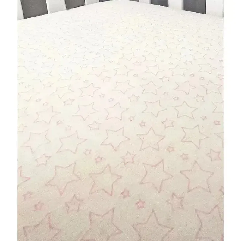 Rose Textiles Crib & Bed Sheets*- Star Flannel Crib Sheet, Pink