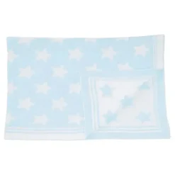 Rose Textiles Blankets & Quilts*- Star Knit Blanket, Blue