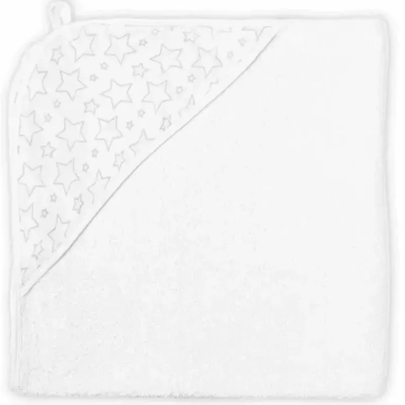 Rose Textiles Baby Bath Towels*- Star Muslin Lined Hooded Towel, Grey