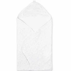 Rose Textiles Baby Bath Towels*- Star Muslin Lined Hooded Towel, Grey