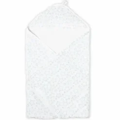 Rose Textiles Baby Bath Towels*- Star Muslin Lined Hooded Towel, Blue
