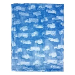 Rose Textiles Blankets & Quilts*- Textures Plush 2 Layer Blanket | Blue