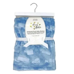 Rose Textiles Blankets & Quilts*- Textures Plush 2 Layer Blanket | Blue
