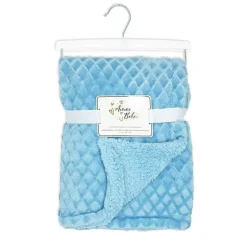 Rose Textiles Blankets & Quilts*- Textures Plush 2 Layer Blanket, Blue