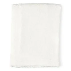 Rose Textiles Blankets & Quilts*- White Knit Blanket With Border