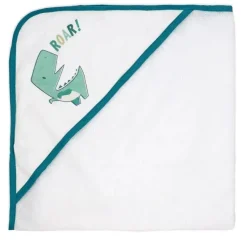 Rose Textiles Baby Bath Towels*- 8Pc Bath Set - 5 Hooded Towels W/ 3 Washcloths, Dino