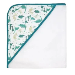 Rose Textiles Baby Bath Towels*- 8Pc Bath Set - 5 Hooded Towels W/ 3 Washcloths, Dino