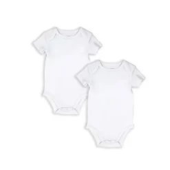 Rose Textiles Baby Onesies & Bodysuits*S23 - 2 Pack Solid Bodysuit - White - 12M