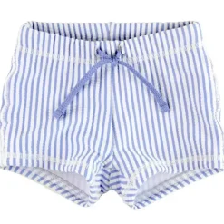 RuffleButts Baby Swimming Clothes*- Baby Boy Periwinkle Blue Seersucker Swim Shorties