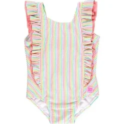 RuffleButts Baby Swimming Clothes*- Baby Girl Rainbow Seersucker Waterfall One Piece
