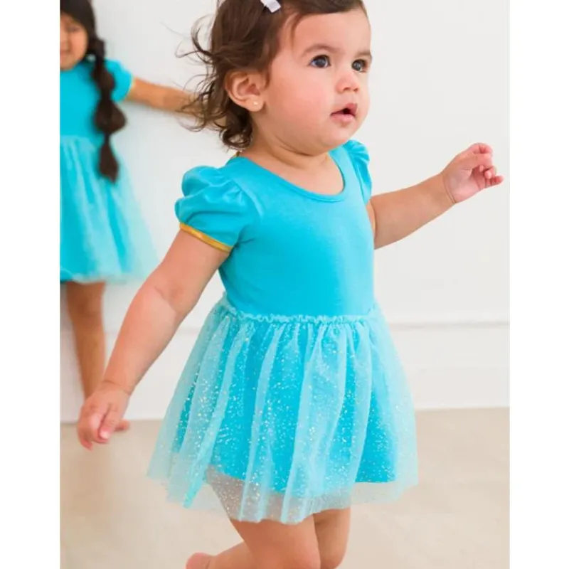 RuffleButts Dresses|Baby Dresses & Skirts*- Baby Girls Apple Princess Bow Twirl Romper Short Sleeve