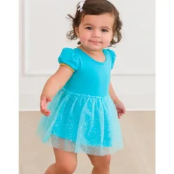 RuffleButts Dresses|Baby Dresses & Skirts*- Baby Girls Genie Princess Bow Twirl Romper Short Sleeve