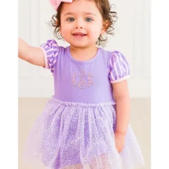 RuffleButts Dresses|Baby Dresses & Skirts*- Baby Girls Princess Bow Twirl Short Sleeve Romper