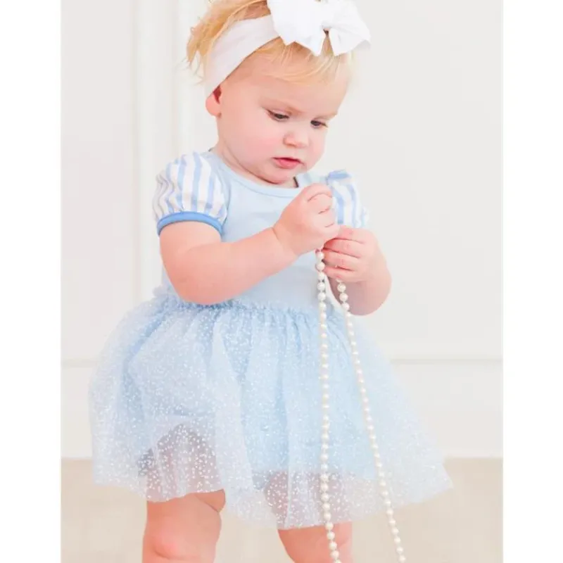 RuffleButts Dresses|Baby Dresses & Skirts*- Baby Girls Princess Bow Twirl Short Sleeve Romper