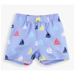 RuffleButts Baby Swimming Clothes*- Down By The Bay Swim Trunks, Blue