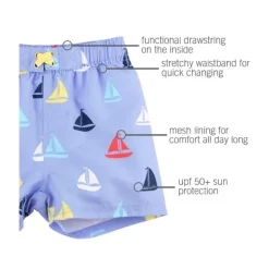 RuffleButts Baby Swimming Clothes*- Down By The Bay Swim Trunks