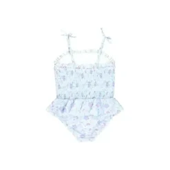 RuffleButts Baby Swimming Clothes*- Fairytale Garden Peplum Smocked Bodice One Piece