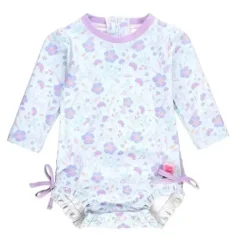 RuffleButts Baby Swimming Clothes*- Fairytale Garden Long Sleeve One Piece Rash Guard
