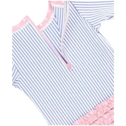 RuffleButts Baby Swimming Clothes*- Periwinkle Blue Seersucker One Piece Rash Guard
