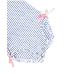 RuffleButts Baby Swimming Clothes*- Periwinkle Blue Seersucker One Piece Rash Guard