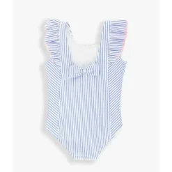 RuffleButts Baby Swimming Clothes*- Periwinkle Blue Seersucker One Piece Waterfall