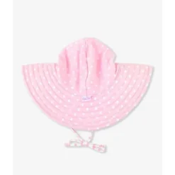RuffleButts Baby Hats*- Pink Polka And Stripe Reversible Swim Hat