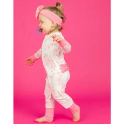 RuffleButts Baby Sleepwear*- Ruffle One Piece Convertible Pajamas, Bubblegum Pink