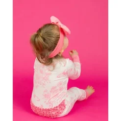 RuffleButts Baby Sleepwear*- Ruffle One Piece Convertible Pajamas, Bubblegum Pink