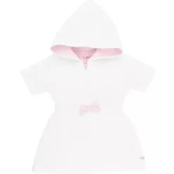 RuffleButts Baby Swimming Clothes*- White/Pink Seersucker Terry Cover-Up