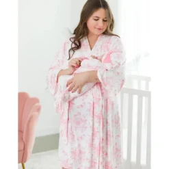 RuffleButts Nursing Bra & Intimate Apparel*- Women's Maternity Robe Os Bubblegum Pink