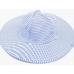 RuffleButts Baby Hats*Periwinkle Blue Seersucker Swim Hat, 3T-5