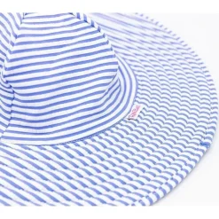 RuffleButts Baby Hats*Periwinkle Blue Seersucker Swim Hat, 3T-5