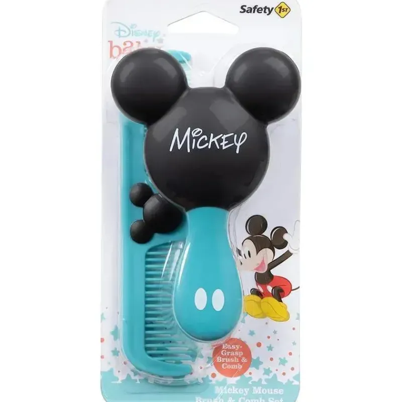 Safety 1st Mickey & Minnie|Grooming*- Disney Baby Mickey Mouse Brush & Comb Set, Aqua