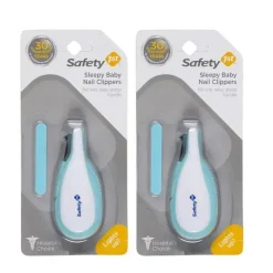 Safety 1st Grooming*- Sleepy Baby Nail Clipper With Built-in LED Light 2 Pack, Colors May Vary