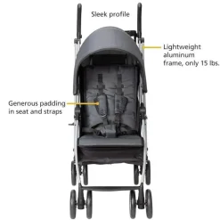 Safety 1st Single Strollers*- Step Lite Compact Stroller, Lightweight aluminum frame, Greyhound