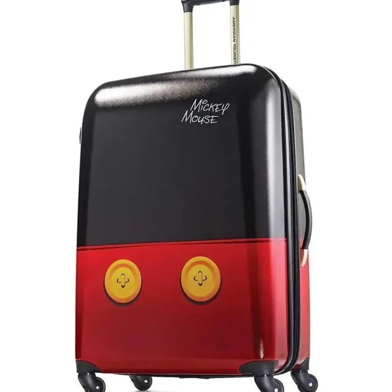 Samsonite Mickey & Minnie|Luggage & Accessories*- Disney Hardside Luggage with Spinner Wheels, Black/Red/Mickey Mouse Pants