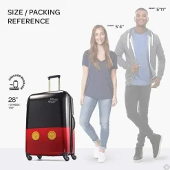 Samsonite Mickey & Minnie|Luggage & Accessories*- Disney Hardside Luggage with Spinner Wheels, Black/Red/Mickey Mouse Pants