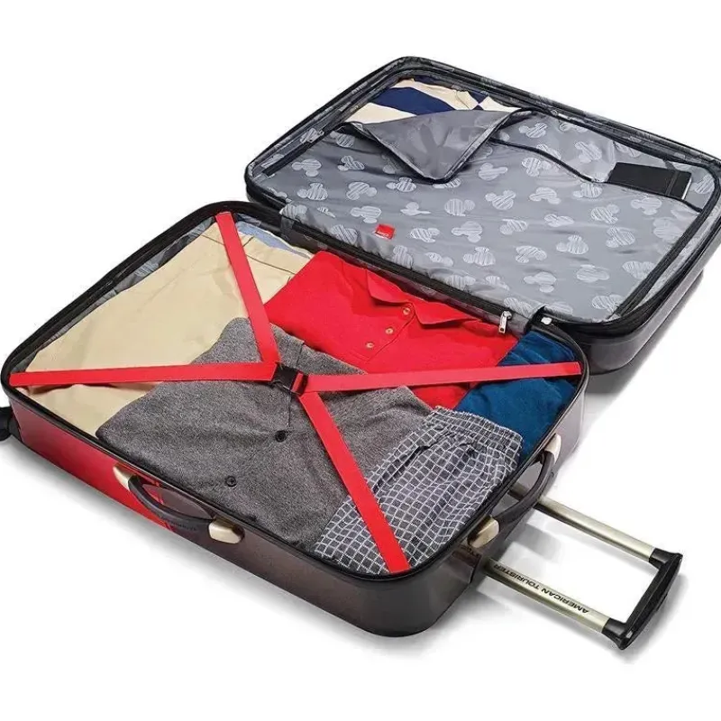 Samsonite Mickey & Minnie|Luggage & Accessories*- Disney Hardside Luggage with Spinner Wheels, Black/Red/Mickey Mouse Pants