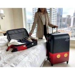 Samsonite Mickey & Minnie|Luggage & Accessories*- Disney Hardside Luggage with Spinner Wheels, Black/Red/Mickey Mouse Pants