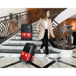 Samsonite Mickey & Minnie|Luggage & Accessories*- Disney Hardside Luggage with Spinner Wheels, Black/Red/Mickey Mouse Pants